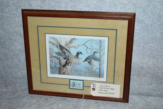 Ned Smith – 1983 PA Duck Stamp – 2730/7380 – Framed & Double Matted Print