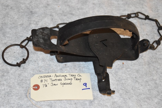 Oneida Animal Trap Co. #14 Toothed Jump Trap – 7½” Jaw Spread