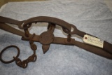 S. Newhouse – No. 5 Toothed Double Long Spring Bear Trap – 36” Long – w/Chain & Loop