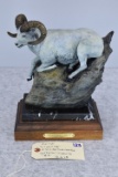 Signed Bronze – “On Lookout Ledge” of a Bedded Dall Sheep – By Rick Taylor – 12” High – Weighs 16.6l