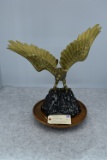 Hollow Base Brass Eagle Sculpture – 19” High – Weighs 7.1lbs – No Maker Markings