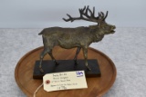 Bronze – Bugling Bull Elk – 8” High – Weighs 4.7lbs – No Maker Markings – On Bronze Base
