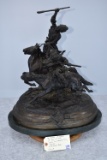 Bronze – Depicts 2 Horseman Being Pursued – Appears to Have No Makers Mark – 20” High & 17” Wide – W