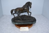Bronze – Mustang (Single Mustang Horse) – By P. J. Mene – 11” High & 14” Wide – Weighs 28.4lbs – On