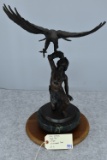Bronze – “Eagle Boy” – By Stan Johnson – 10 of 1200 – Weighs 23.8lbs – On Alabaster Base