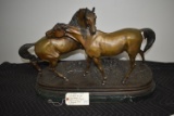Bronze – Pair of Wild Horses – By P. J. Mene – 1869 – 18” High & 27” Wide – Weighs 101lbs – On Alaba