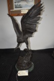 Bronze – Falcon on Branch – By Jules Moigniez – 33” High – Weighs 64lbs – Signed “J. Moigniez” in Ba
