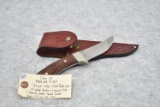 Case XX – R703 SSP 9-Dot – “Kiowa” Indian Fixed Blade Knife – w/Wood Handle & Lanyard Hole – w/Case