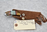 DY-Navajo (Doris Yazzie) – Custom Made Knife – w/Turquoise Inlaid Handle – w/Sheath