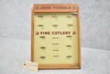 John Primble – Fine Cutlery Wood Dealer Counter Display Case – Great Color