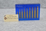 Weatherby – Blue Lucite Cartridge Block – Includes 9 Cartridges Ranging From 224 Wby. – 460 Wby.