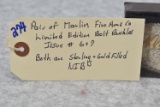 Pair of Marlin Firearms Co. Limited Edition Belt Buckles – Issue # 6 & 7 – Both are Sterling & Gold