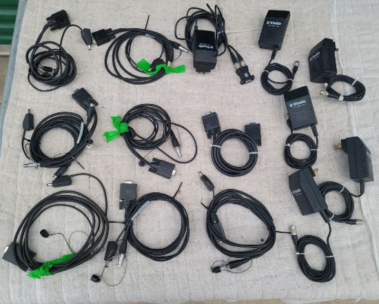 TRIMBLE DATA CABLES POWER CORDS Set of 14