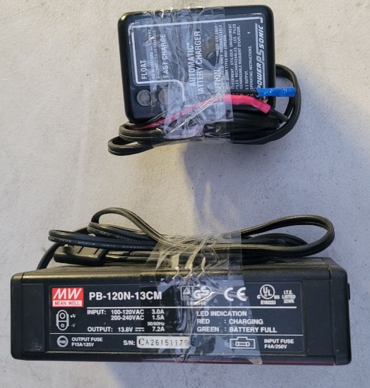MEAN WELL & POWER SONIC BATTERY CHARGERS Set of 2