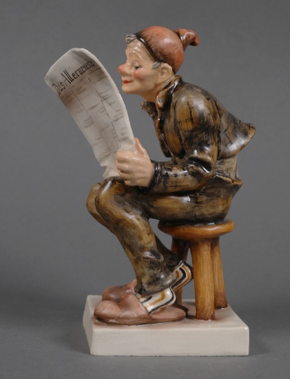 Rare Hummel OLD MAN READING NEWSPAPER 181 TMK0