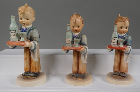 (3) Hummel WAITER Figurines