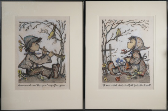 Sister Maria Innocentia (M.I.) Hummel, Original Pastel Drawings