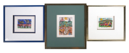 (3) JAMES RIZZI 3-D Signed and Numbered Collage