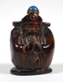 Antique Carved Horn Chinese SNUFF BOTTLE