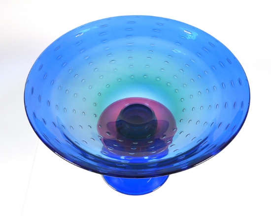 PEET Robison Bubble Art Glass Centerpiece
