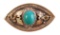 Vintage 14K Black Hills Turquoise Brooch Pin