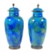 Pair Paul Milet Sevres Blue Flambe Porcelain Vases