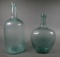 (2) Antique Demijohn Carboy Glass Bottles