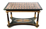 Regency Malachite Marble Checkerboard Table