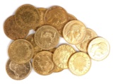 16 France GOLD COINS (20f) 20 Francs