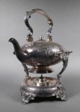 Antique Elkington Silver Water Kettle & Stand