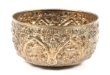 Antique Burmese Thai Silver Repousse Bowl