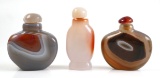 (3) Chinese Agate Snuff Bottles