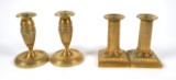 (2) Pair Brass Neoclassical Candlesticks