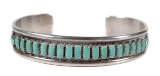 Zuni Sterling Turquoise Needlepoint Bracelet