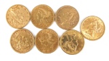 7 U.S. GOLD $5 Half Eagle Coins