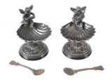 (2) Spanish Sterling Cherub Salt Cellars