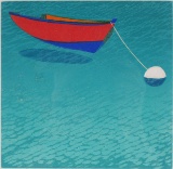 SABRA FIELD, Red Boat, Woodcut
