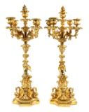 Pair of Gilt Bronze Figural Candelabra