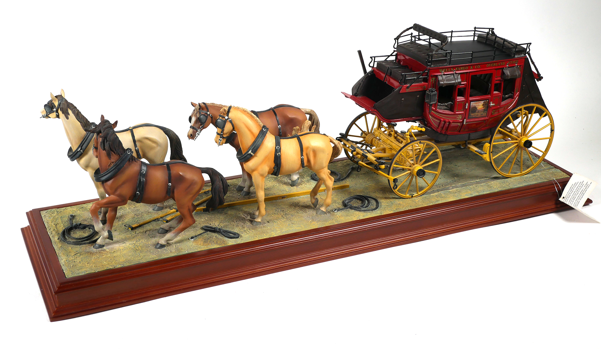フランクリンミント 1/16 Wells Fargo 馬車モデル Franklin Mint Wells Fargo Stagecoach Team 1:16 | Proxibid