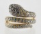 14K Gold and Diamond Snake Ring
