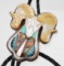 Sterling Turquoise Rams Head Inlay Bolo Tie