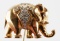 18K Gold and Diamond Elephant Stick Pin Brooch