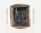 10K Men's Yellow Gold Hematite Intaglio Ring