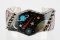 Sterling Turquoise MOP Inlay Cosmic Cuff Bracelet