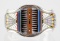 Sterling Turquoise MOP Inlay Cuff Bracelet