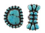 (2) Native American Sterling and Turquoise Rings