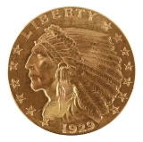 1929 Indian Head Gold $2.50 Quarter Eagle Coin
