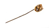 14K Gold & Diamond Enamel Tiger Stick Pin