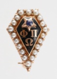 Vintage PHI OMEGA PI Sorority 10k Gold Pin