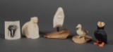 Vintage INUIT Carved Walrus Tusk Items